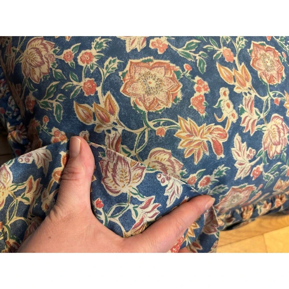 Ralph Lauren vintage USA down filled throw pillow floral shabby chic cottagecore